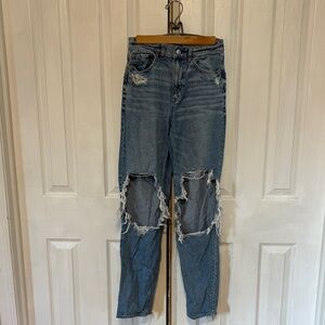 American Eagle Outfitters Ripped Blue Boyfriend Jeans